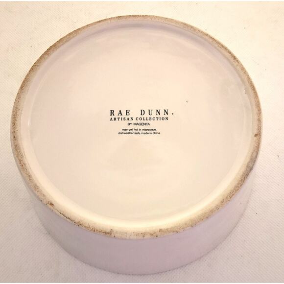 DOG BOWL-RAE DUNN-"Bark"-Ceramic-Light Cream-6" Diameter-2.75" High - Picture 6 of 10